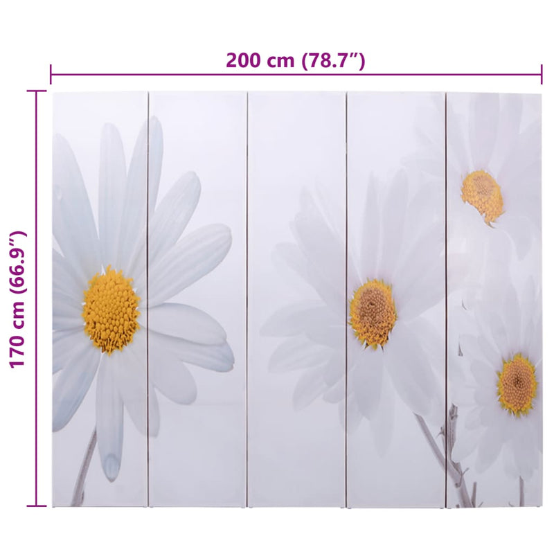 vidaXL virágmintás paraván 200 x 170 cm