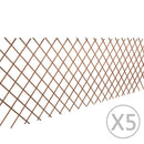vidaXL 5 darab rácsos fűzfa kerítés 180 x 90 cm