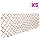 vidaXL 5 darab rácsos fűzfa kerítés 180 x 90 cm