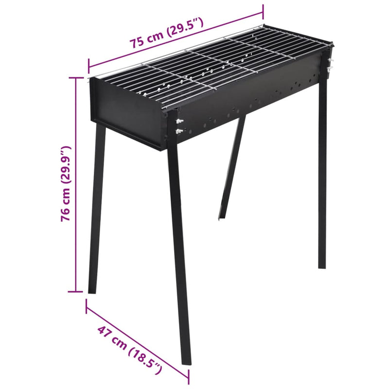 BBQ Állvány Faszén Barbecue 75X28cm