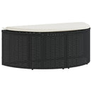 vidaXL fekete polyrattan kerti ágy napernyővel