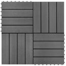 vidaXL Faszegély járólap 11 pcs Szürke 30 x 30 cm WPC