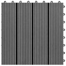 vidaXL Faszegély járólap 11 pcs Szürke 30 x 30 cm WPC