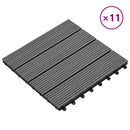 vidaXL Faszegély járólap 11 pcs Szürke 30 x 30 cm WPC