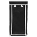 vidaXL Fekete szövet cipőszekrény borítóval 58 x 28 x 106 cm