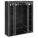 vidaXL fekete szövet ruhásszekrény tárolórekeszekkel 45x150x176 cm