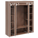 vidaXL barna szövet ruhásszekrény tárolórekeszekkel 45x150x176 cm