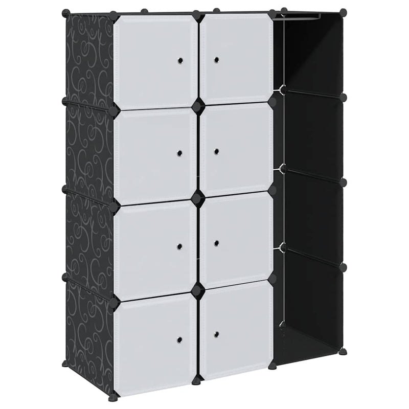 vidaXL fekete/fehér szekrény 9 tárolórekesszel 109x36,5x143 cm