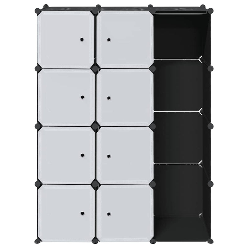 vidaXL fekete/fehér szekrény 9 tárolórekesszel 109x36,5x143 cm