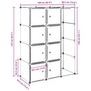 vidaXL fekete/fehér szekrény 9 tárolórekesszel 109x36,5x143 cm