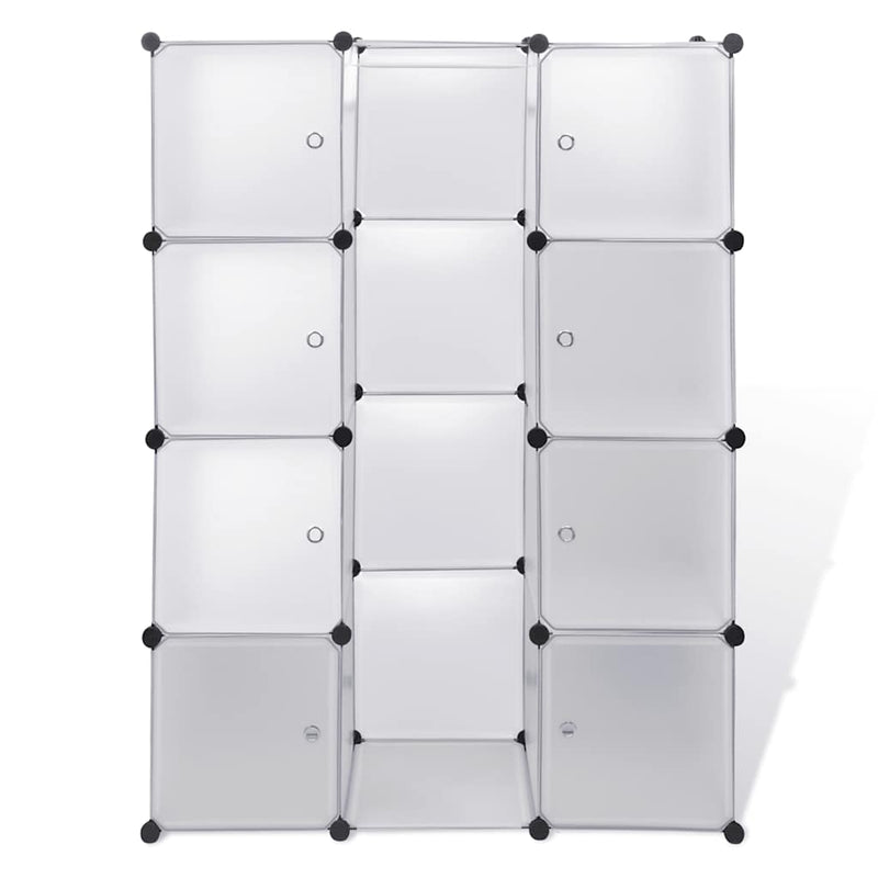 vidaXL fehér moduláris szekrény 9 rekesszel 109x36,5x143 cm