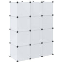 vidaXL fehér moduláris szekrény 9 rekesszel 109x36,5x143 cm