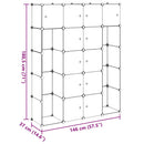 vidaXL fekete/fehér moduláris szekrény 14 rekesszel 37x146x180,5 cm