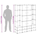 vidaXL fekete/fehér szekrény 18 tárolórekesszel 37 x 146 x 180,5 cm
