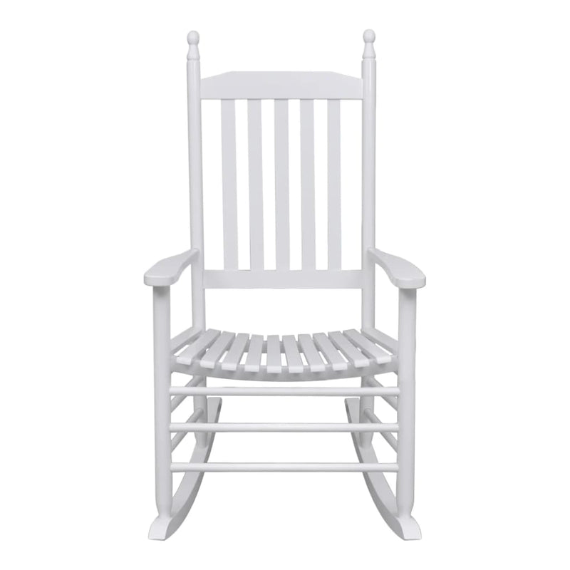 vidaXL fehér fa hintaszék ívelt ülőfelülettel