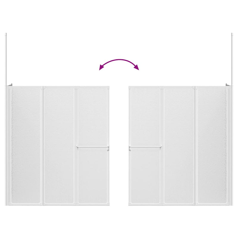 4 paneles összehajtható L formájú kádparaván 70 x 120 x 137 cm