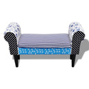 vidaXL kék és fehér foltvarrott pad