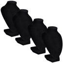 Flanel ékszer tartó nyaklánc mellszobor fekete 9 x 8,5 x 15 cm 4 db