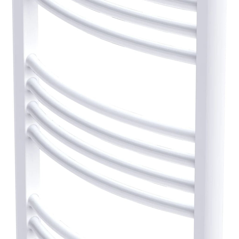 Fürdőszobai törölközőszárító radiátor központi fűtéssel oldalsó és középső csatlakozóval ívelt 600 x 1160 mm