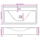 Négyszögletes fehér luxus kerámia mosdókagyló lyukkal csaphoz 60x46 cm