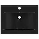 Négyszögletes fekete luxus kerámia mosdókagyló lyukkal csaphoz 60x46cm