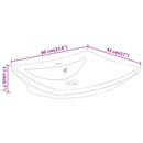 Négyszögletes luxus kerámia mosdókagyló túlfolyóval és lyukkal csaphoz fekete