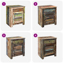 vidaXL egyajtós egyfiókos újrahasznosított fa kisasztal