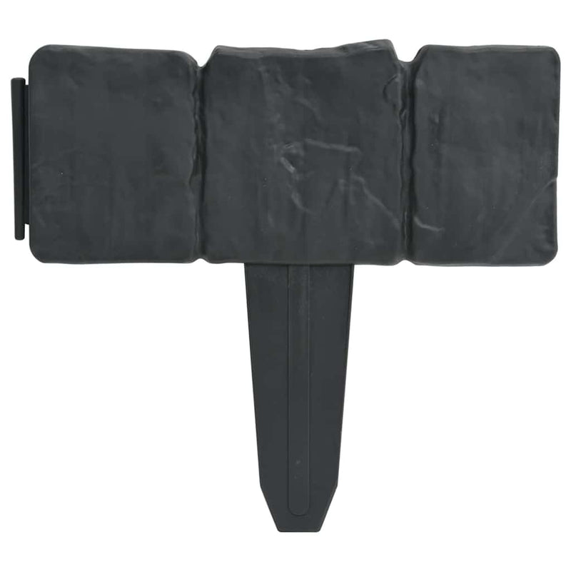 vidaXL 41 db kőhatású műanyag kert-/gyepkerítés 10 m