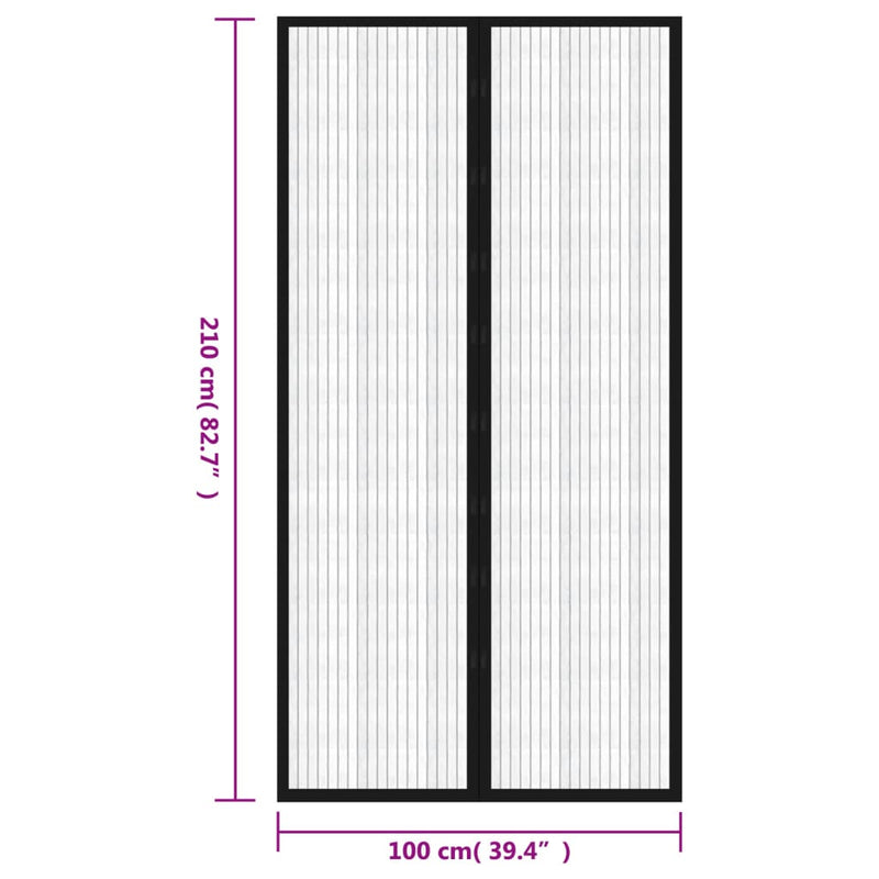 vidaXL Rovar Ajtó Függöny Tépőzáras Szalaggal Ellátott 210x100 cm 2 db