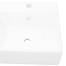 Négyszögletes luxus kerámia mosdókagyló túlfolyóval és lyukkal csaphoz 41 x 41 cm