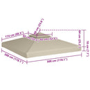 vidaXL zöld csere pavilon ponyvatető 310 g/m² 3 x 3 m
