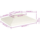 vidaXL krémfehér csere pavilon ponyvatető 310 g / m² 3 x 4 m