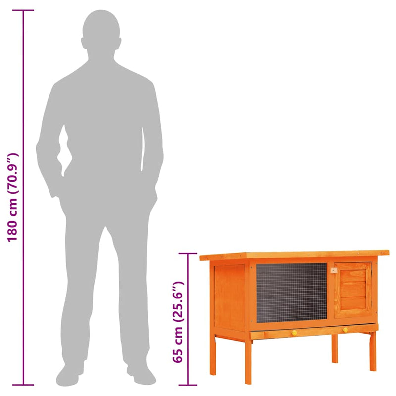 vidaXL kültéri 1 szintes fa nyúlketrec kisállatok számára