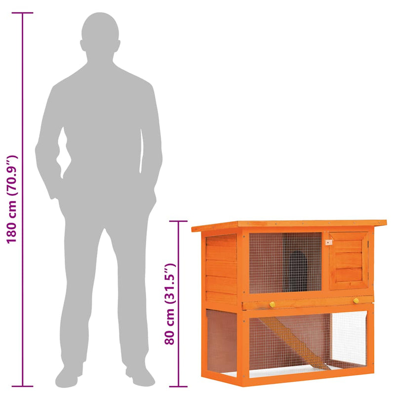vidaXL kültéri fa nyúlketrec kisállatok számára 1 ajtóval