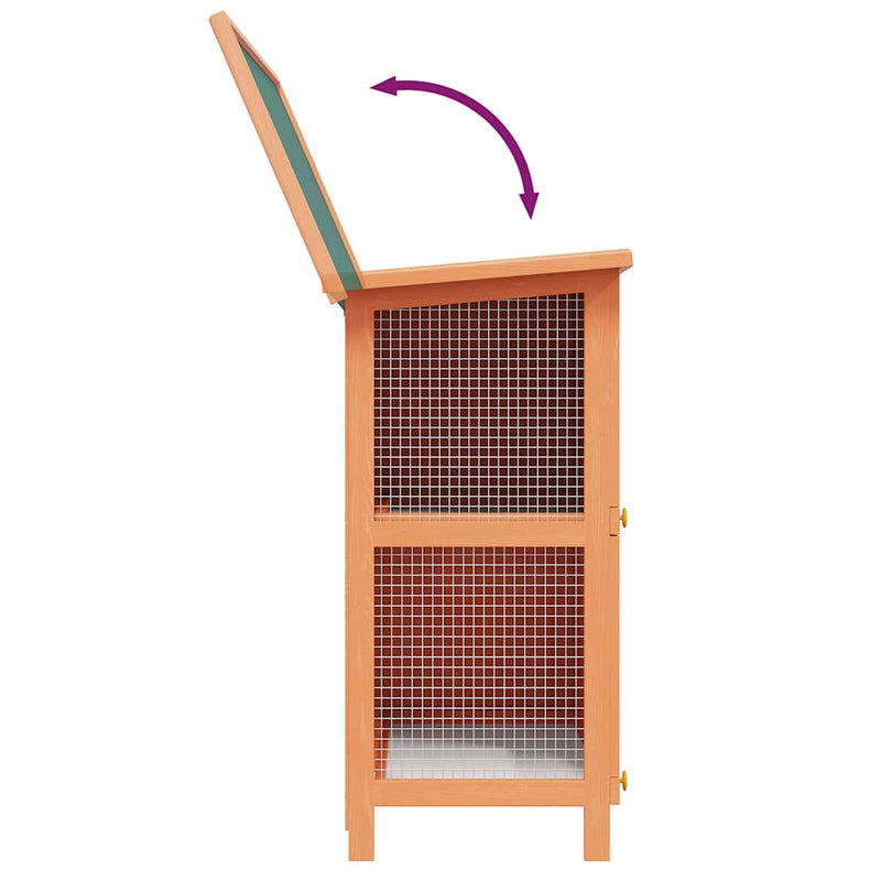 vidaXL kültéri fa nyúlketrec kisállatok számára 4 ajtóval