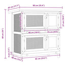 vidaXL kültéri fa nyúlketrec kisállatok számára 4 ajtóval