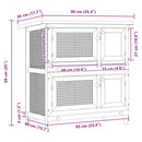 vidaXL kültéri fa nyúlketrec kisállatok számára 4 ajtóval