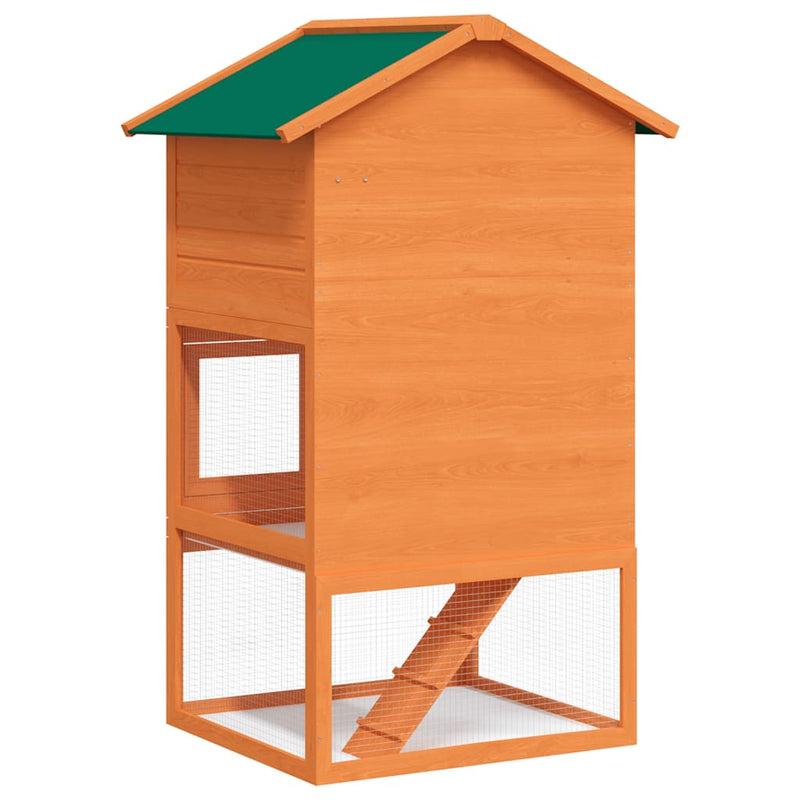 vidaXL kültéri 3-szintes fa nyúlketrec/kisállatketrec