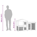 vidaXL kültéri nagyméretű fa nyúlketrec/kisállatketrec