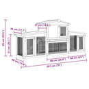 vidaXL nagyméretű fa nyúlketrec kisállatok számára, tetővel