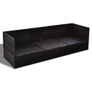 vidaXL Napozó Barna 200 x 60 x 58 cm polirattan