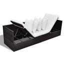 vidaXL Napozó Barna 200 x 60 x 58 cm polirattan