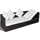 vidaXL Napozó Barna 200 x 60 x 58 cm polirattan