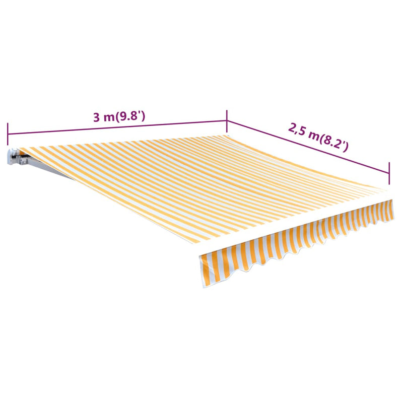 vidaXL napraforgó sárga/fehér napellenző ponyva 3x2,5 m (keret nélkül)