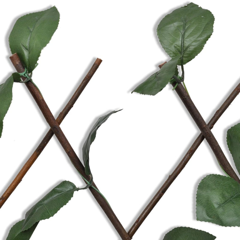 vidaXL 5 darab rácsos fűzfa kerítés műlevéllel 180 x 90 cm