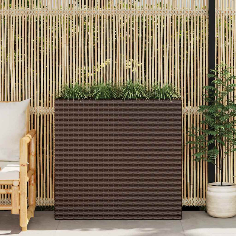 vidaXL barna polyrattan kerti magaságyás 4 kaspóval