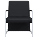 vidaXL fekete krómlábas műbőr karosszék