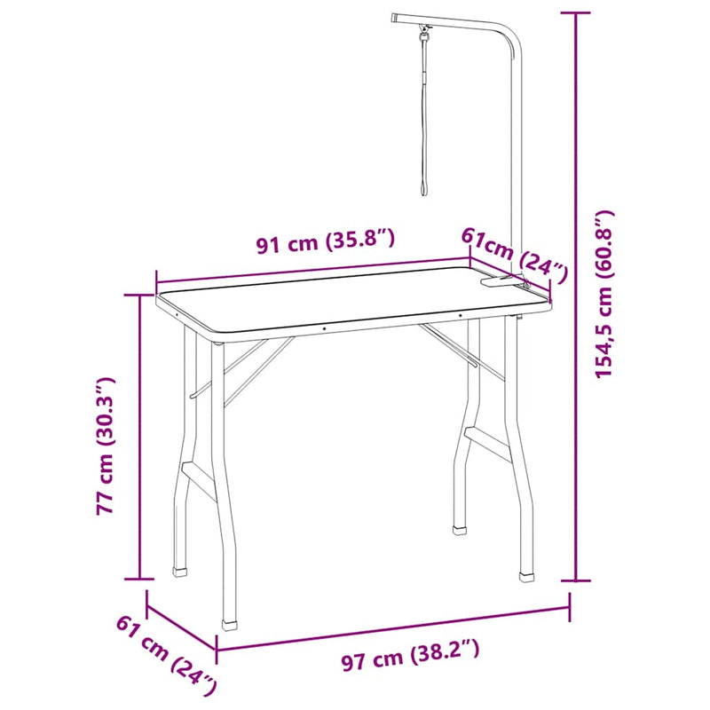 vidaXL állítható fürdető kozmetikai asztal kutyáknak macskáknak