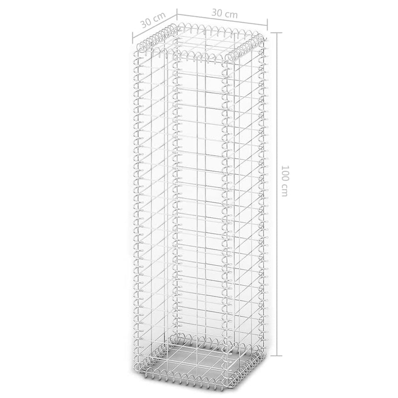 vidaXL gabion kosár fedéllel horganyzott drótból 100 x 30 x 30 cm