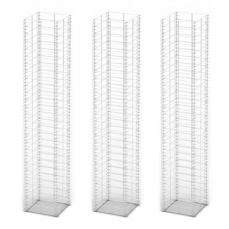 vidaXL 3 db gabion kosár horganyzott drótból 25 x 25 x 150 cm
